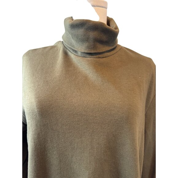 2/$30 Zara Trafaluc Medium Olive Green Flowy Long Sleeve Dress - Picture 6 of 13